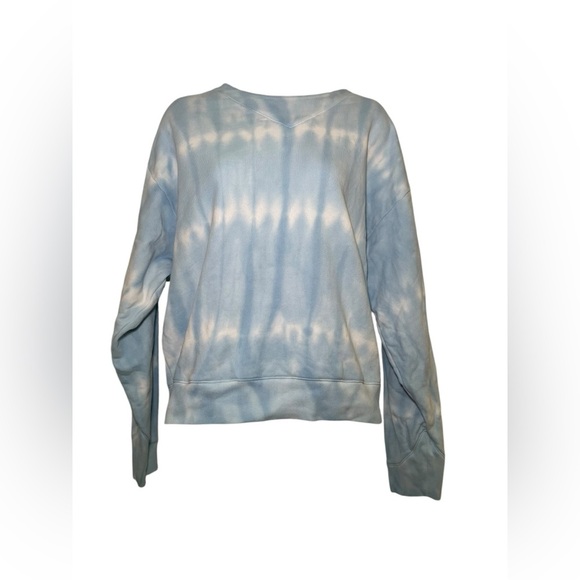 7 For All Mankind 100% Cotton Blue Tye Dye Sweatshirt Size Medium - Picture 3 of 7